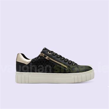 Marco Tozzi Ago Platform Sidezip Trainer - Black Combi