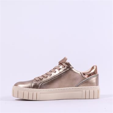 Marco Tozzi Ago Platform Sidezip Trainer - Dark Gold