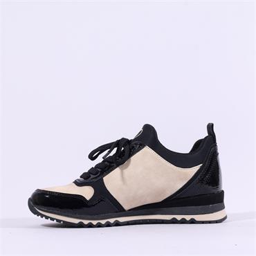 Marco Tozzi Bonallo Zip Lace Trainer - Black Combi