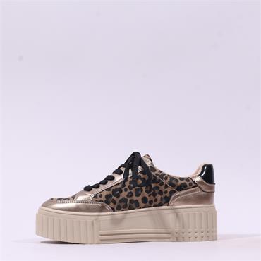 Marco Tozzi Unila Side-Zip Lace Platform - Leopard Combi