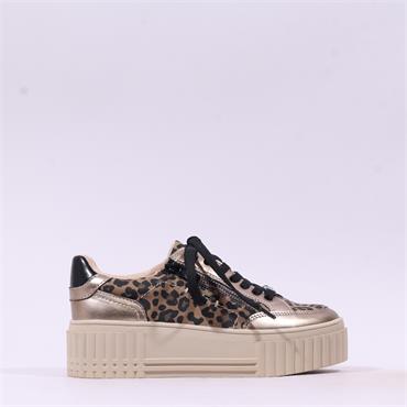 Marco Tozzi Unila Side-Zip Lace Platform - Leopard Combi