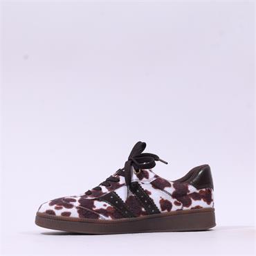 Marco Tozzi Bargi Laced Gum Trainer - Cow Print