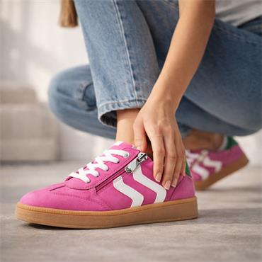 Marco Tozzi Bargi Sidezip Gum Trainer - Pink Green