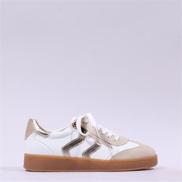 Marco Tozzi Bargi Sidezip Gum Trainer - White Gold