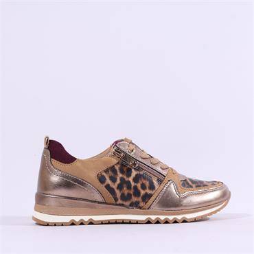 Marco Tozzi Bonallo Side Zip Trainer - Gold Leopard