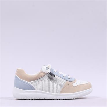 Marco Tozzi Niato Side-Zip Trainer - White Blue Combi