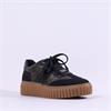 Marco Tozzi Unila Platform Laced Trainer - Black Leopard