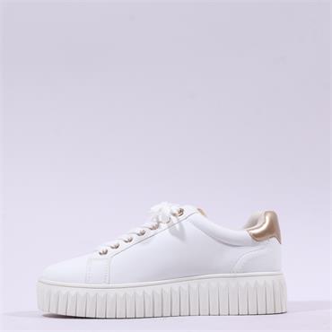 Marco Tozzi Unila Platform Side-Zip - White Gold