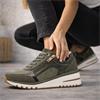 Marco Tozzi Virga Side Zip Wedge Trainer - Khaki Combi