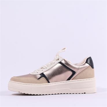 Marco Tozzi Vinova Side Zip Trainer - Champagne Combi