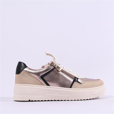 Marco Tozzi Vinova Side Zip Trainer - Champagne Combi