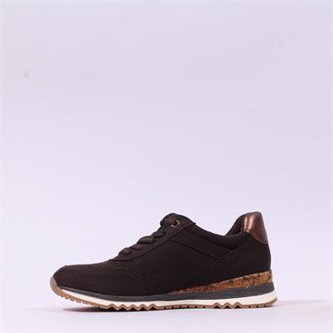 Marco Tozzi Bonallo Sidezip Lace Trainer - Mocca Combi