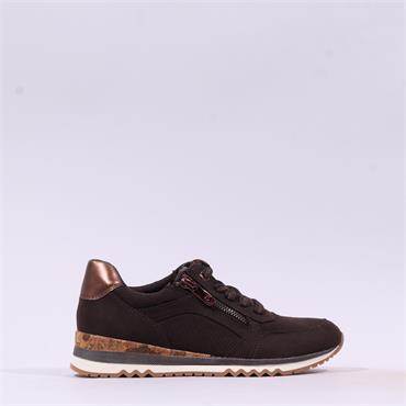 Marco Tozzi Bonallo Sidezip Lace Trainer - Mocca Combi