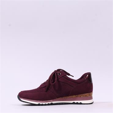 Marco Tozzi Bonallo Sidezip Lace Trainer - Mulberry Combi