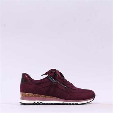 Marco Tozzi Bonallo Sidezip Lace Trainer - Mulberry Combi