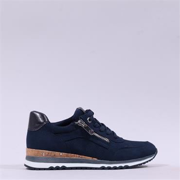 Marco Tozzi Bonallo Sidezip Lace Trainer - Navy Cork