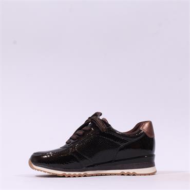 Marco Tozzi Bonallo Side Zip Trainer - Mocha Patent
