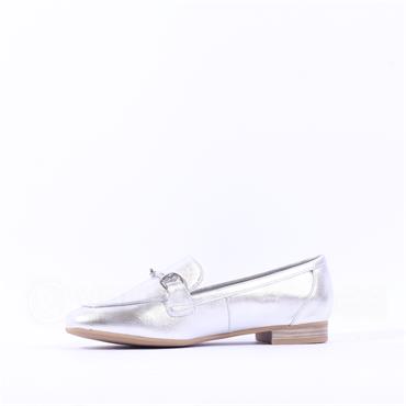 Marco Tozzi Sopi Slip On Low Heel Loafer - Silver
