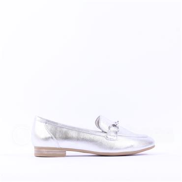 Marco Tozzi Sopi Slip On Low Heel Loafer - Silver