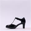 Marco Tozzi Gion T-Bar Closed Toe Heel - Black Patent