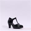 Marco Tozzi Gion T-Bar Closed Toe Heel - Black Patent