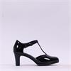 Marco Tozzi Gion T-Bar Closed Toe Heel - Black Patent