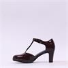 Marco Tozzi Gion T-Bar Closed Toe Heel - Bordeaux Patent