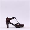 Marco Tozzi Gion T-Bar Closed Toe Heel - Bordeaux Patent