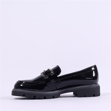 Marco Tozzi Bello Chunky Link Loafer - Black Patent