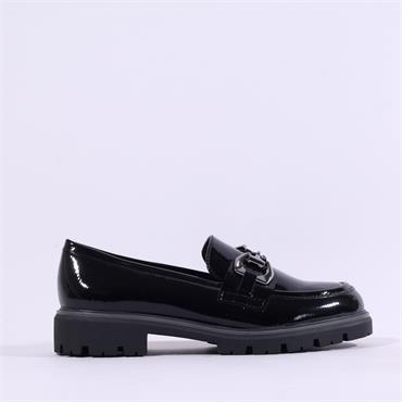 Marco Tozzi Bello Chunky Link Loafer - Black Patent