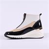 Marco Tozzi Magana Front Zip Wedge - Cream Black