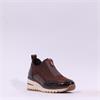 Marco Tozzi Virga Front Zip Trainer - Brown Combi