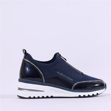 Marco Tozzi Virga Front Zip Trainer - Navy Combi