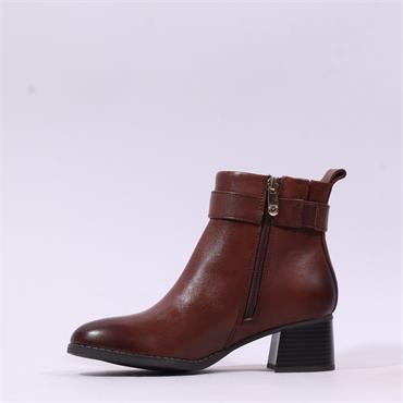 Marco Tozzi Vindoli Side-Zip Ankle Boot - Chestnut