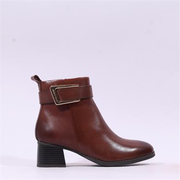 Marco Tozzi Vindoli Side-Zip Ankle Boot - Chestnut