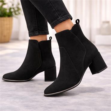 Marco Tozzi Delo Block Heel Ankle Boot - Black