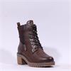Marco Tozzi Lutter Block Heel Lace Boot - Chestnut