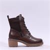 Marco Tozzi Lutter Block Heel Lace Boot - Chestnut