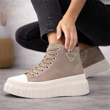 Marco Tozzi Venera Platform Lace Hi Top - Taupe