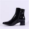 Marco Tozzi Kowa Block Heel Ankle Boot - Black Patent