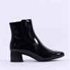 Marco Tozzi Kowa Block Heel Ankle Boot - Black Patent