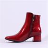 Marco Tozzi Kowa Block Heel Ankle Boot - Red Patent