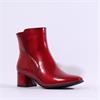Marco Tozzi Kowa Block Heel Ankle Boot - Red Patent