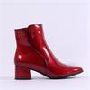 Marco Tozzi Kowa Block Heel Ankle Boot - Red Patent