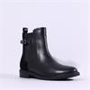 Marco Tozzi Rapalli Strap Gusset Boot - Black Leather