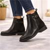 Marco Tozzi Rapalli Strap Gusset Boot - Black Leather