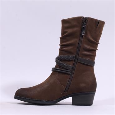 Marco Tozzi Drema Strappy Biker Boot - Cafe
