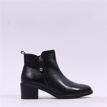Marco Tozzi Caprioli Twin Zip Ankle Boot - Black