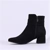 Marco Tozzi Kowa Ring Buckle Ankle Boot - Black Suede