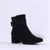 Marco Tozzi Kowa Ring Buckle Ankle Boot - Black Suede